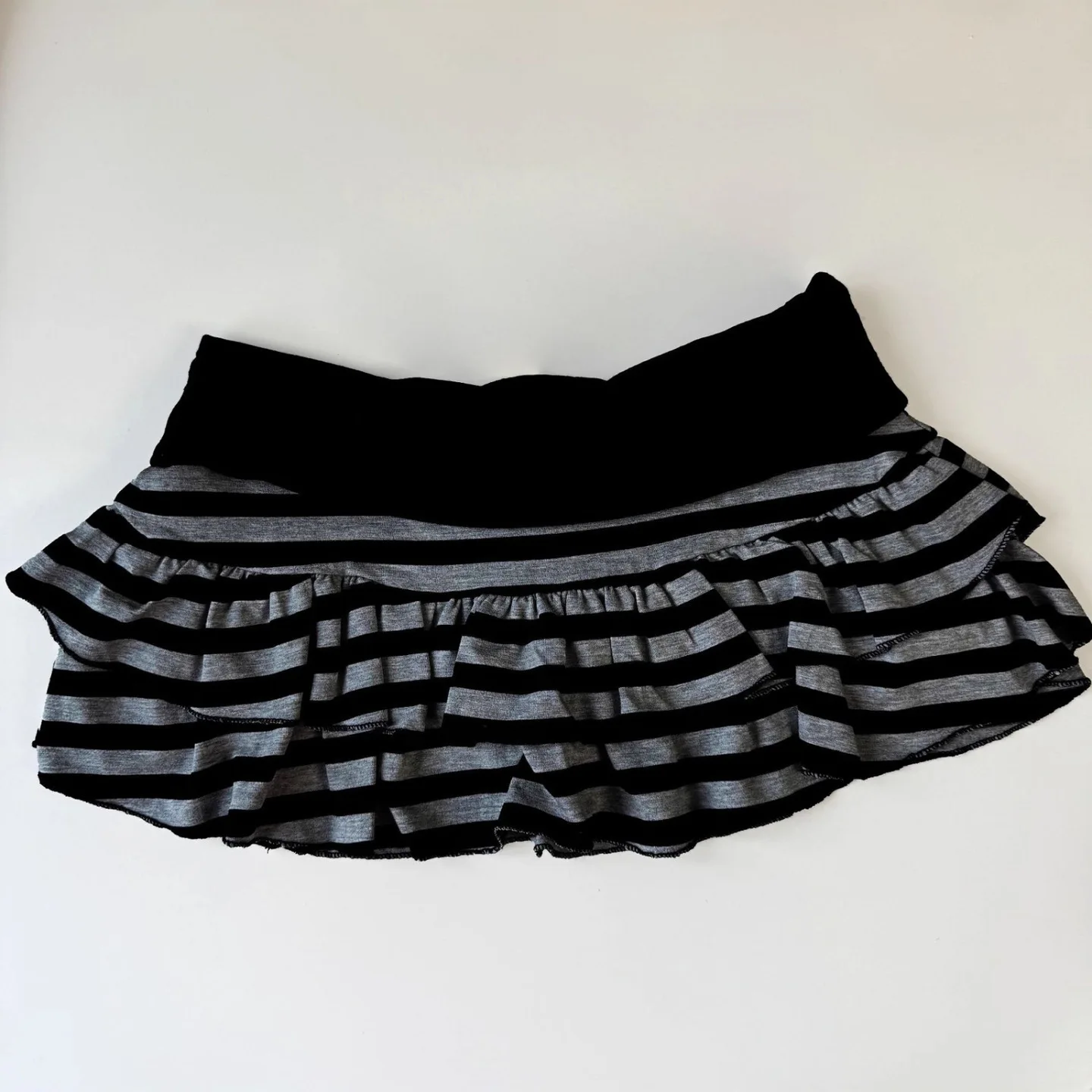 Spódniczka mini Y2K w paski kolorowe bloki A-line streetwear Beżowy