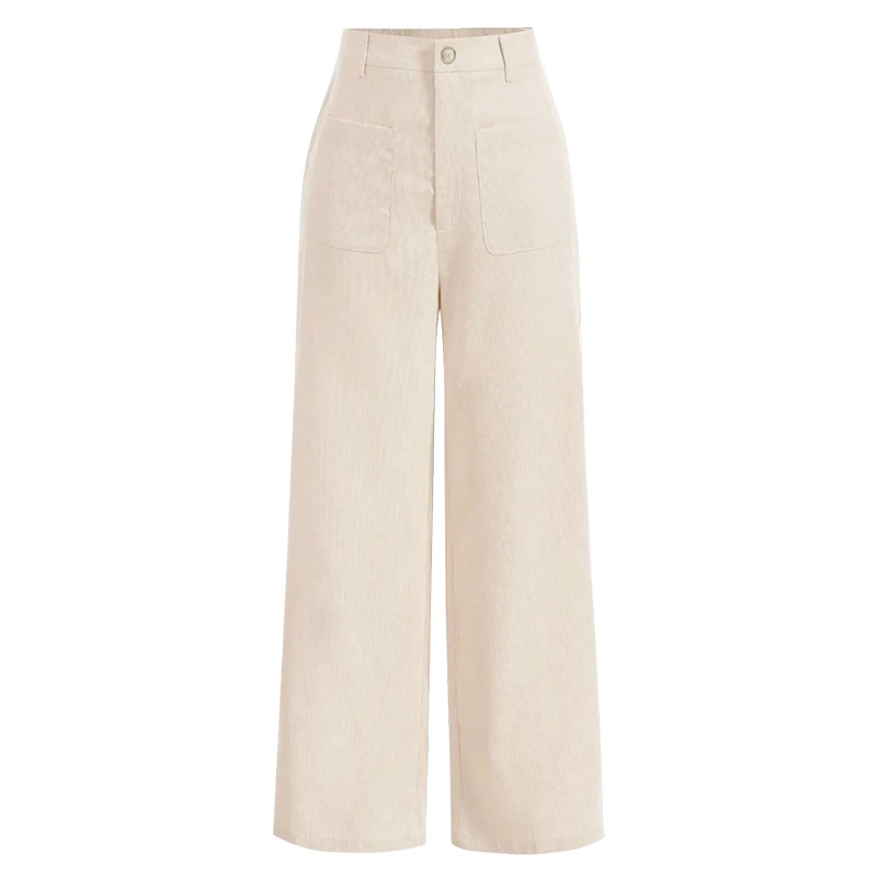 Spodnie damskie z szerokimi nogawkami i kieszeniami high waist Morela