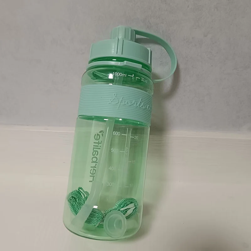 Sportowa butelka na wodę ze słomką 1000 ml Pomarańczowy