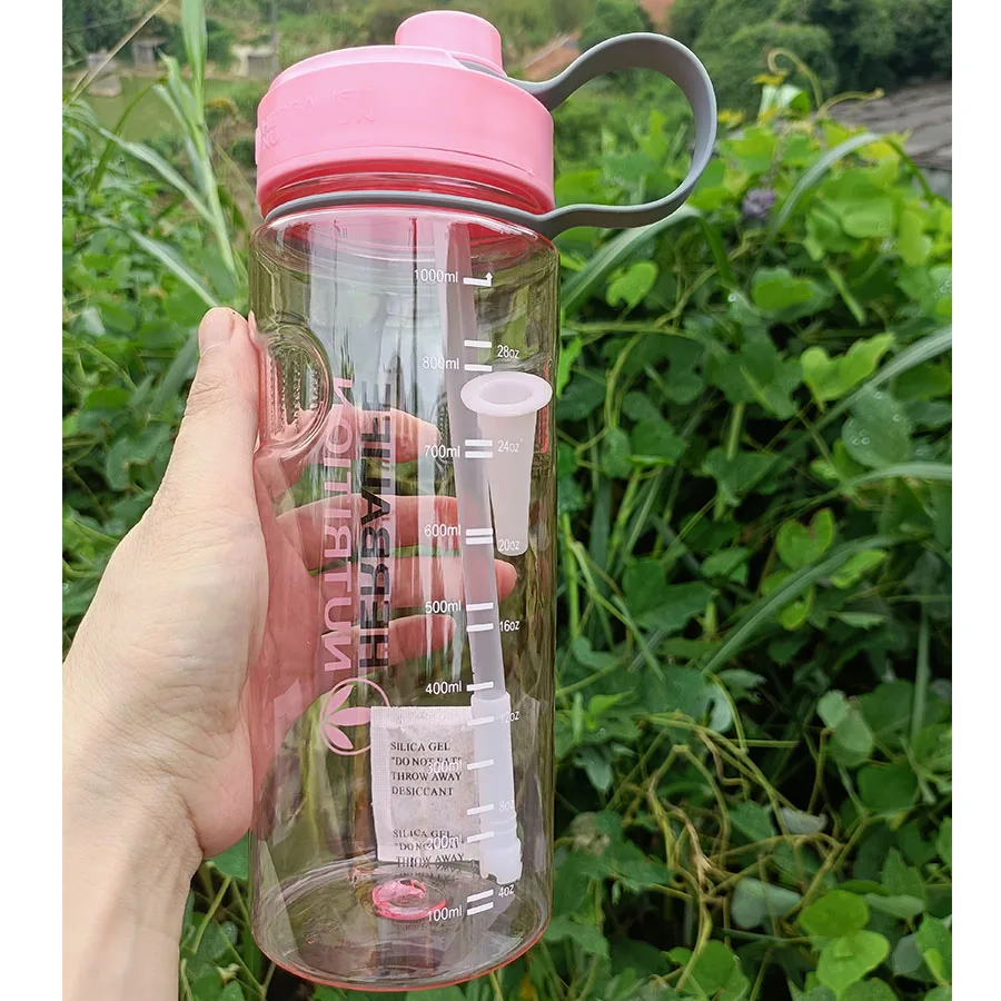 Sportowa butelka na wodę ze słomką 1000 ml żółty