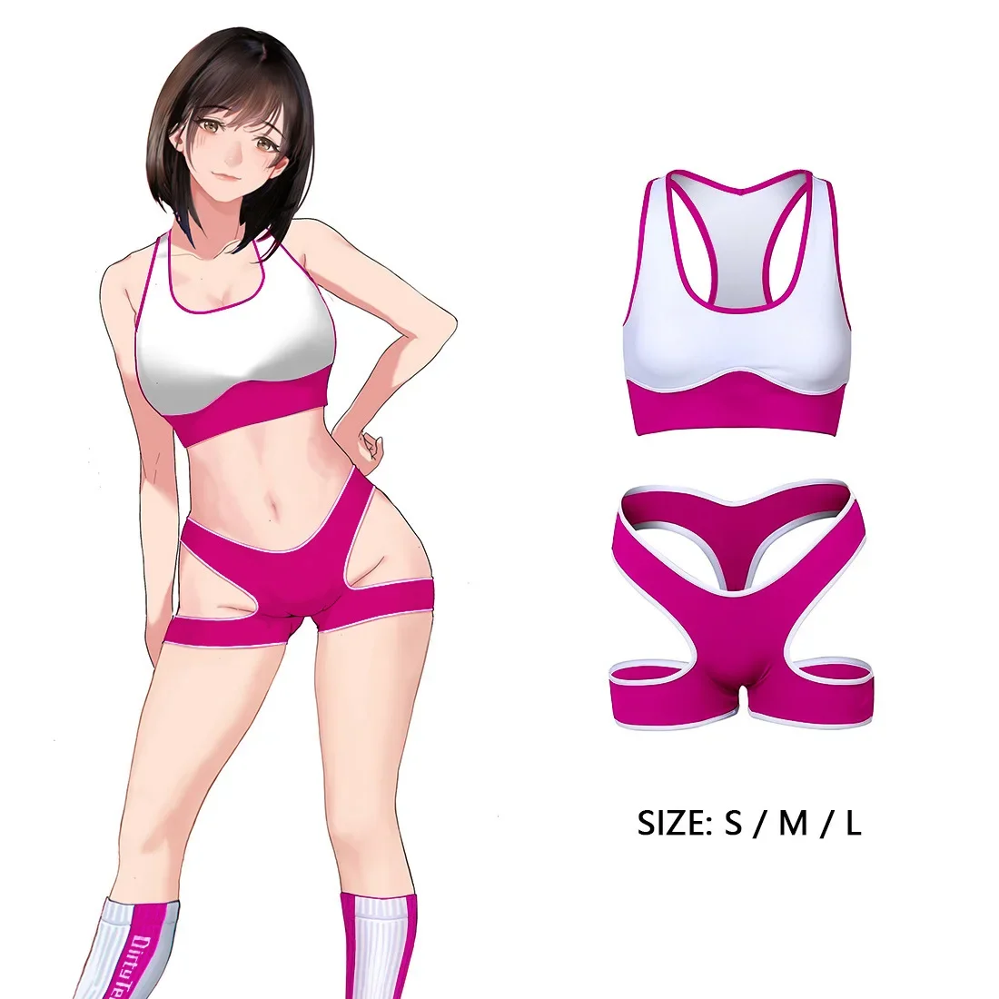 Sportowe bikini cheerleaderka z wyciętymi detalami Czerwony