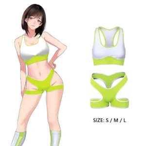 Sportowe bikini cheerleaderka z wyciętymi detalami Zielony