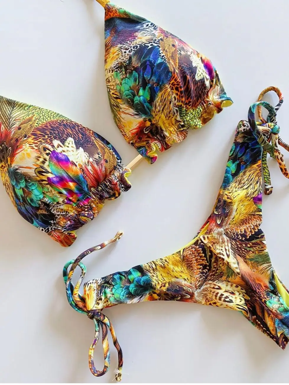 Sportowe bikini push-up usztywniany biustonosz dwuczęściowe Czarny