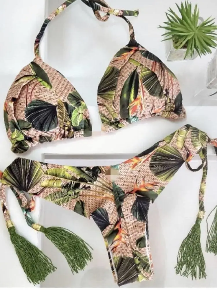 Sportowe bikini push-up usztywniany biustonosz dwuczęściowe Mieszany kolor
