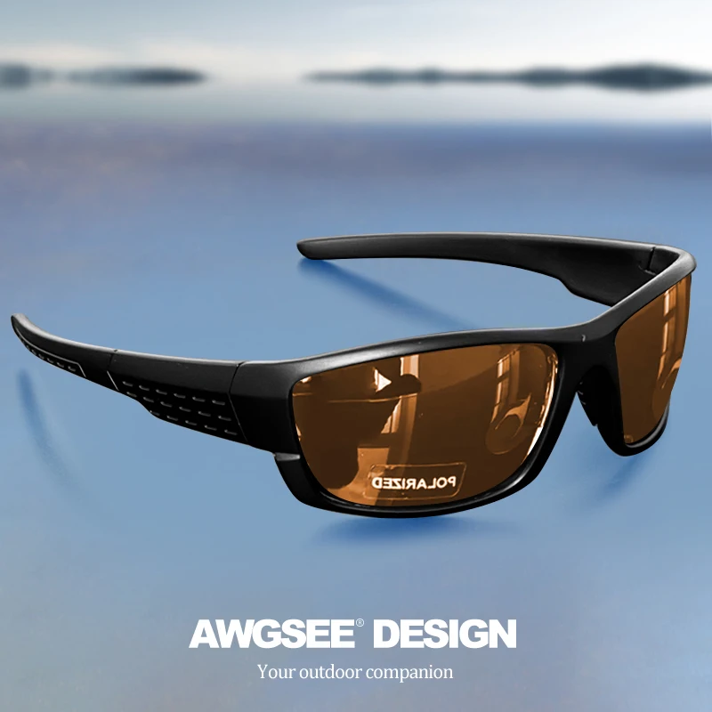 Sportowe okulary przeciwsłoneczne z polaryzacją i filtrem UV400 Brązowy
