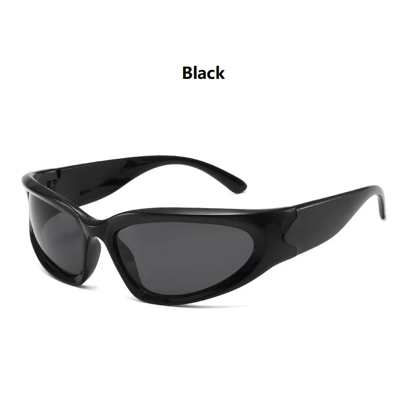 Sportowe okulary przeciwsłoneczne Y2K w stylu wrap around 706(black)