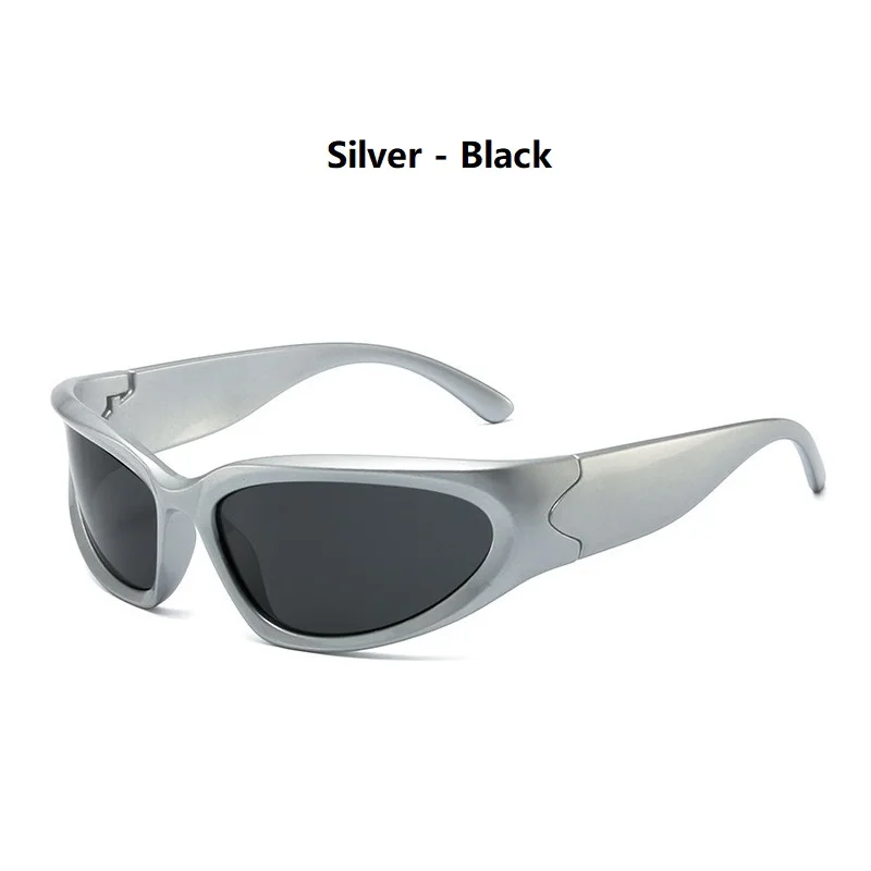 Sportowe okulary przeciwsłoneczne Y2K w stylu wrap around 706(silver black)