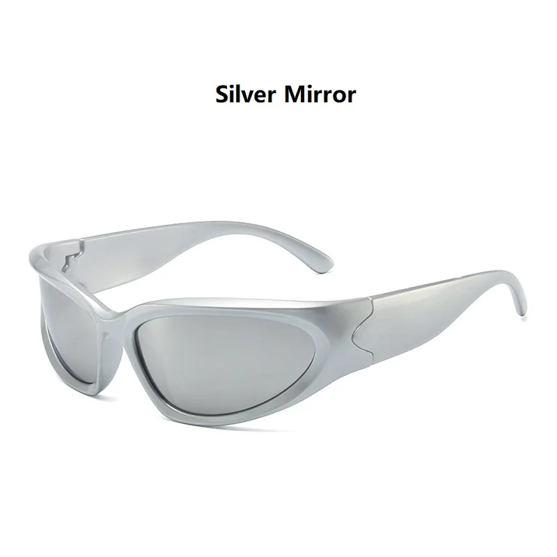 Sportowe okulary przeciwsłoneczne Y2K w stylu wrap around 706(silver mirror)