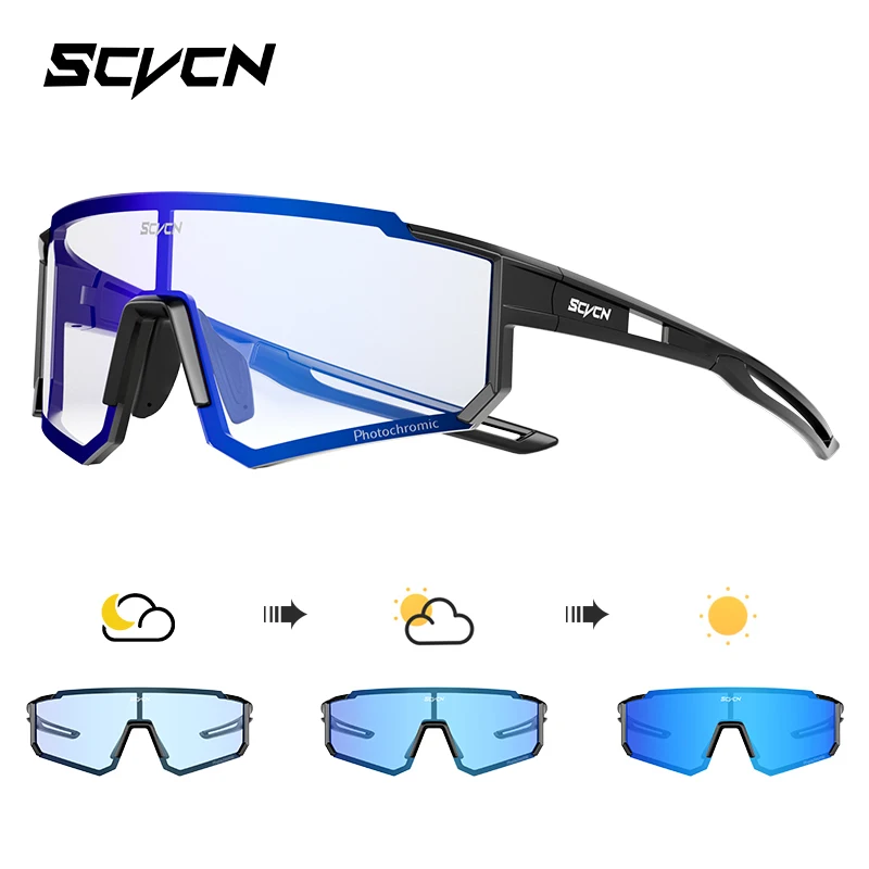 Sportowe okulary przeciwsłoneczne UV400 z fotochromem dla rowerzystów Photochromic bl 02