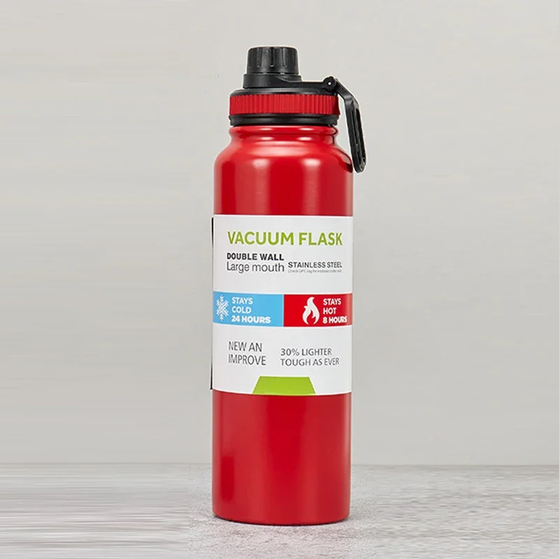 Sportowy termos stalowy izolowany 600–1000 ml kubek samochodowy Czarny