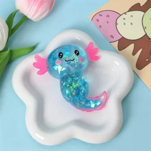 Squishy aksolotl antystresowy powolny powrót do kształtu Jasnoszary