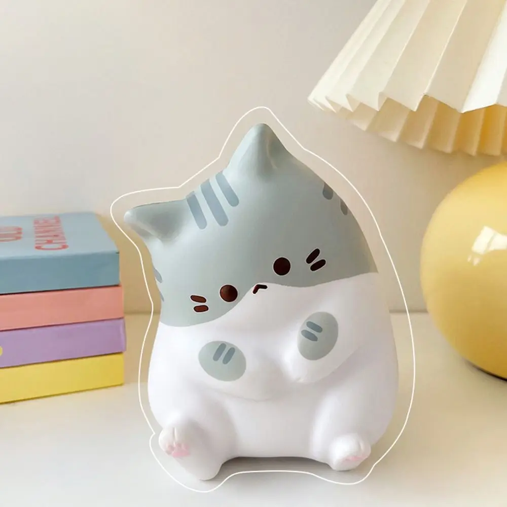 Squishy kot PU - zabawka antystresowa na biurko Jasnożółty
