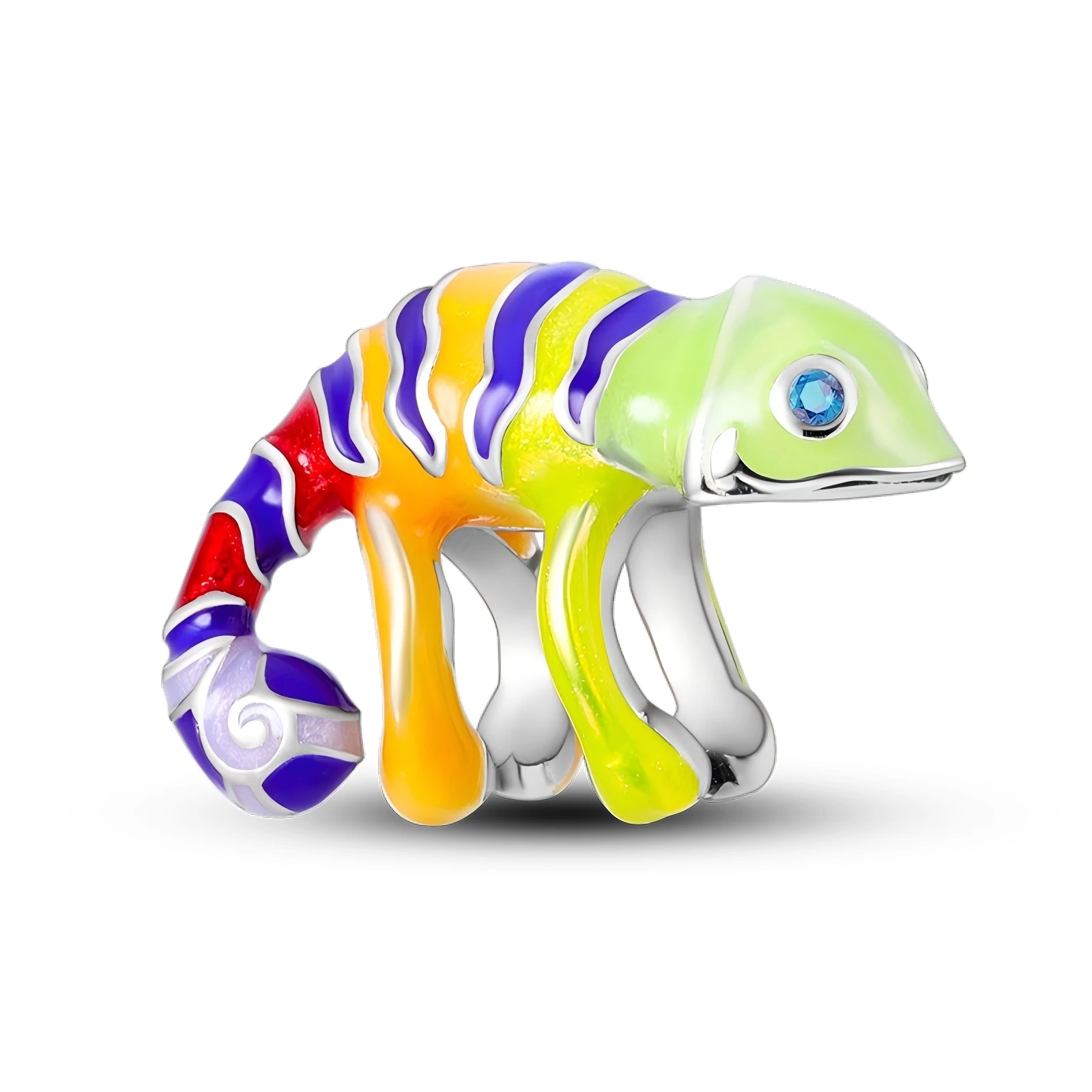 Srebrne charmsy zwierzęta do bransoletek 925 Niebiesko czarny