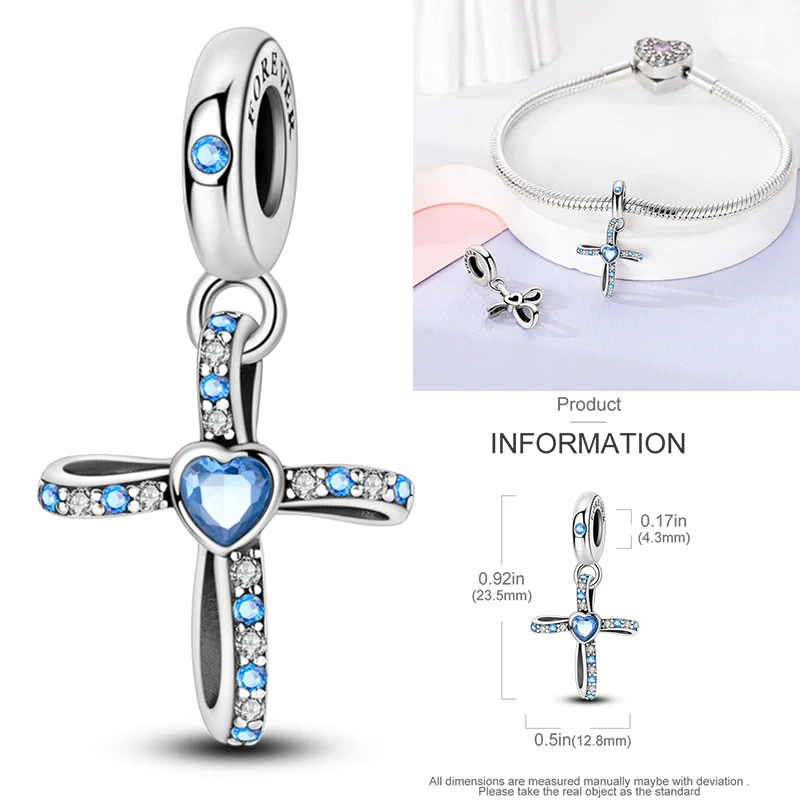 Srebrny charms 925 motyl świecący w nocy Jasna miedź czerwona
