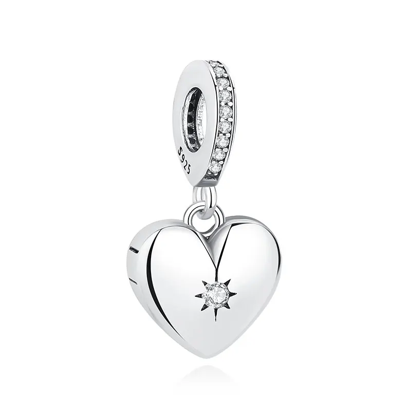 Srebrny charms drzewo genealogiczne z sercem dla mamy Jasny blond