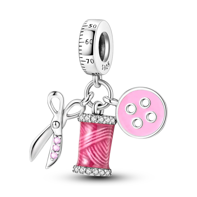 Srebrny koralik charms z motywem kawy i nut 925 Jasny