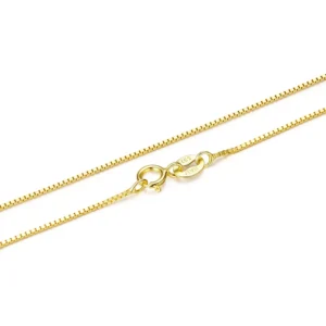 Srebrny łańcuszek 925 typu box pozłacany 0,8 mm BAMOER Złoty