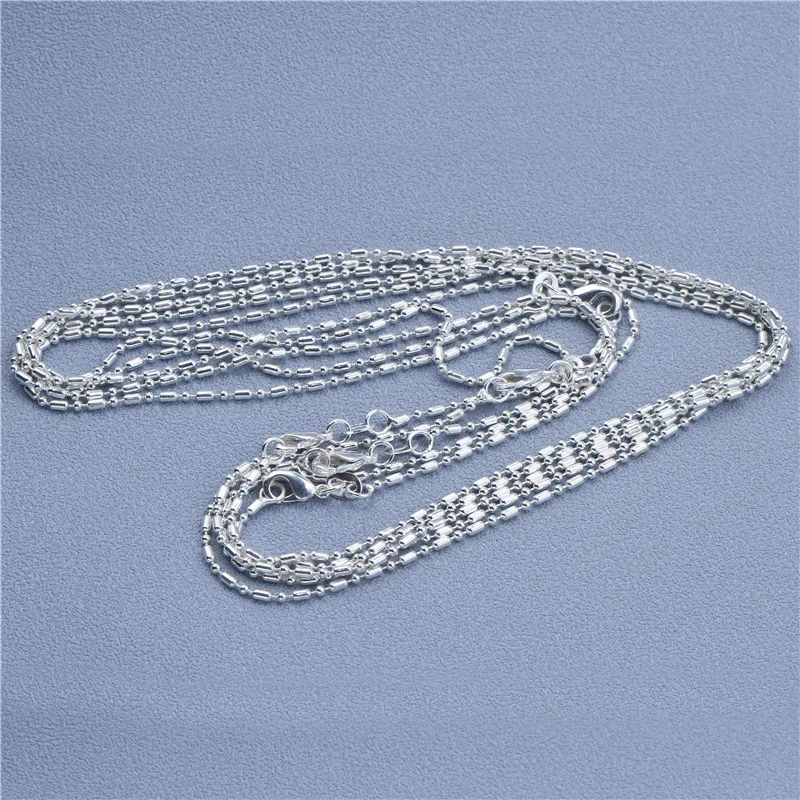 Srebrny łańcuszek 925 do wisiorka, 9 wzorów (40-75 cm) Bamboo bead chain