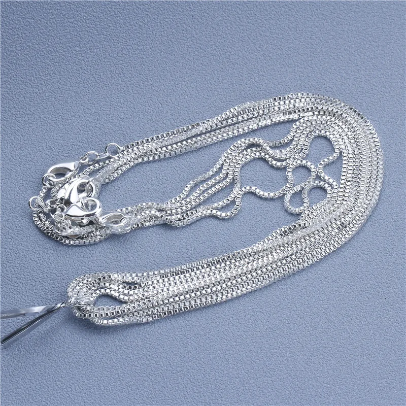 Srebrny łańcuszek 925 do wisiorka, 9 wzorów (40-75 cm) Box chain