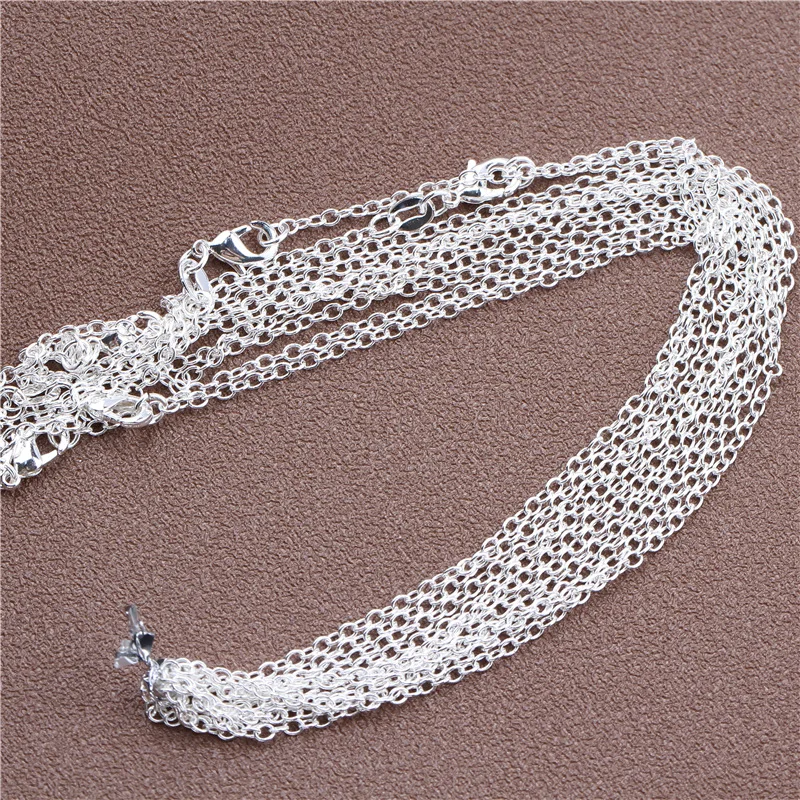 Srebrny łańcuszek 925 do wisiorka, 9 wzorów (40-75 cm) Rolo chain