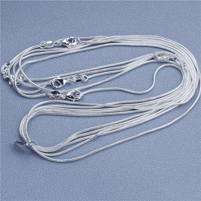 Srebrny łańcuszek 925 do wisiorka, 9 wzorów (40-75 cm) Snake chain