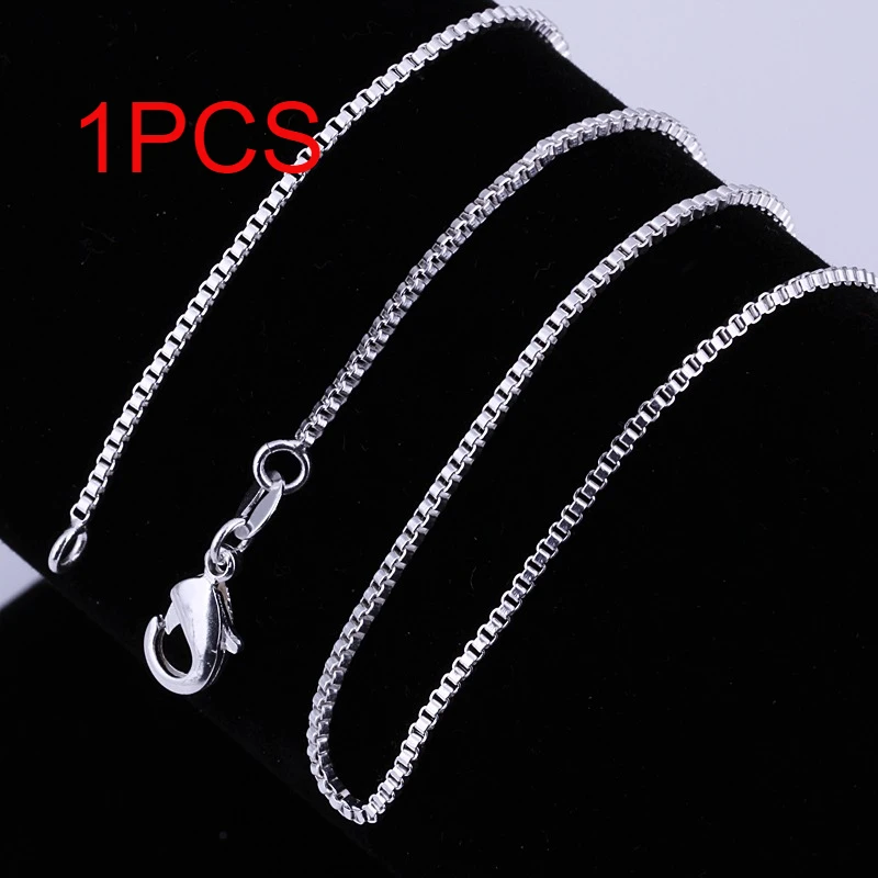 Srebrny łańcuszek typu box 1 mm naszyjnik unisex 1pcs
