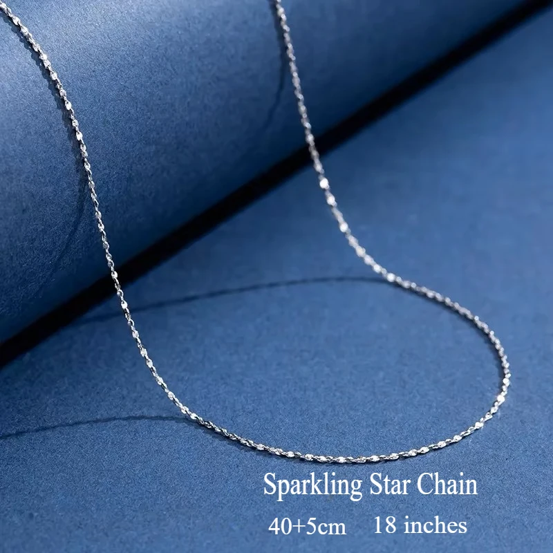 Srebrny łańcuszek damski próby 925 do wisiorków Sparkling star chain