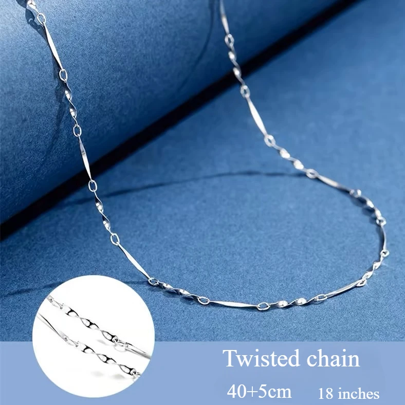 Srebrny łańcuszek damski próby 925 do wisiorków Twisted chain