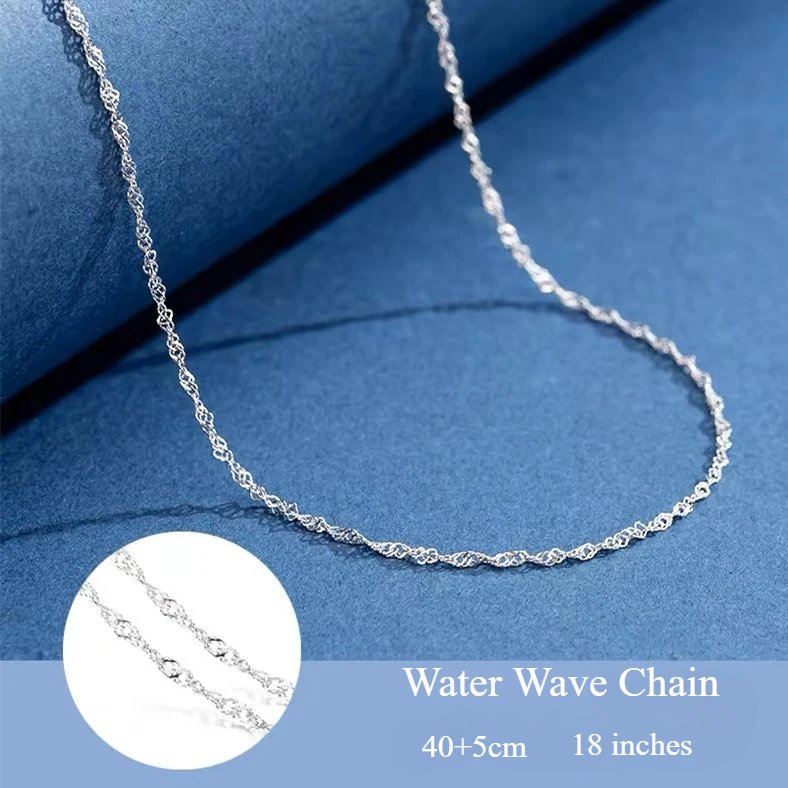 Srebrny łańcuszek damski próby 925 do wisiorków Water wave chain