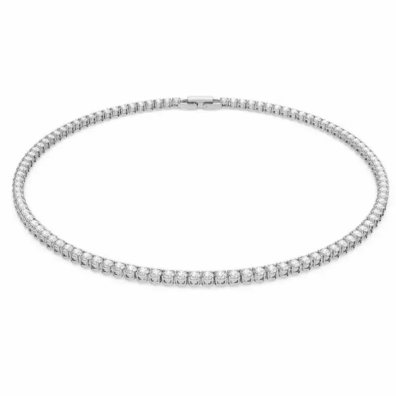 Srebrny naszyjnik z cyrkonią próby 925 z delikatnym łańcuszkiem 2mm45cm