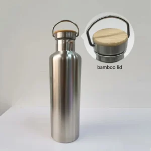 Butelka ze stali nierdzewnej z uchwytem 350–1000 ml na kemping Czarny