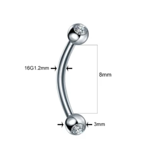 Stalowy piercing bananowy do brwi, warg i języka Kolor jasnożółtego złota