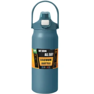 Stalowy termos ze słomką 800–1500 ml kubek termiczny sportowy Niebieski