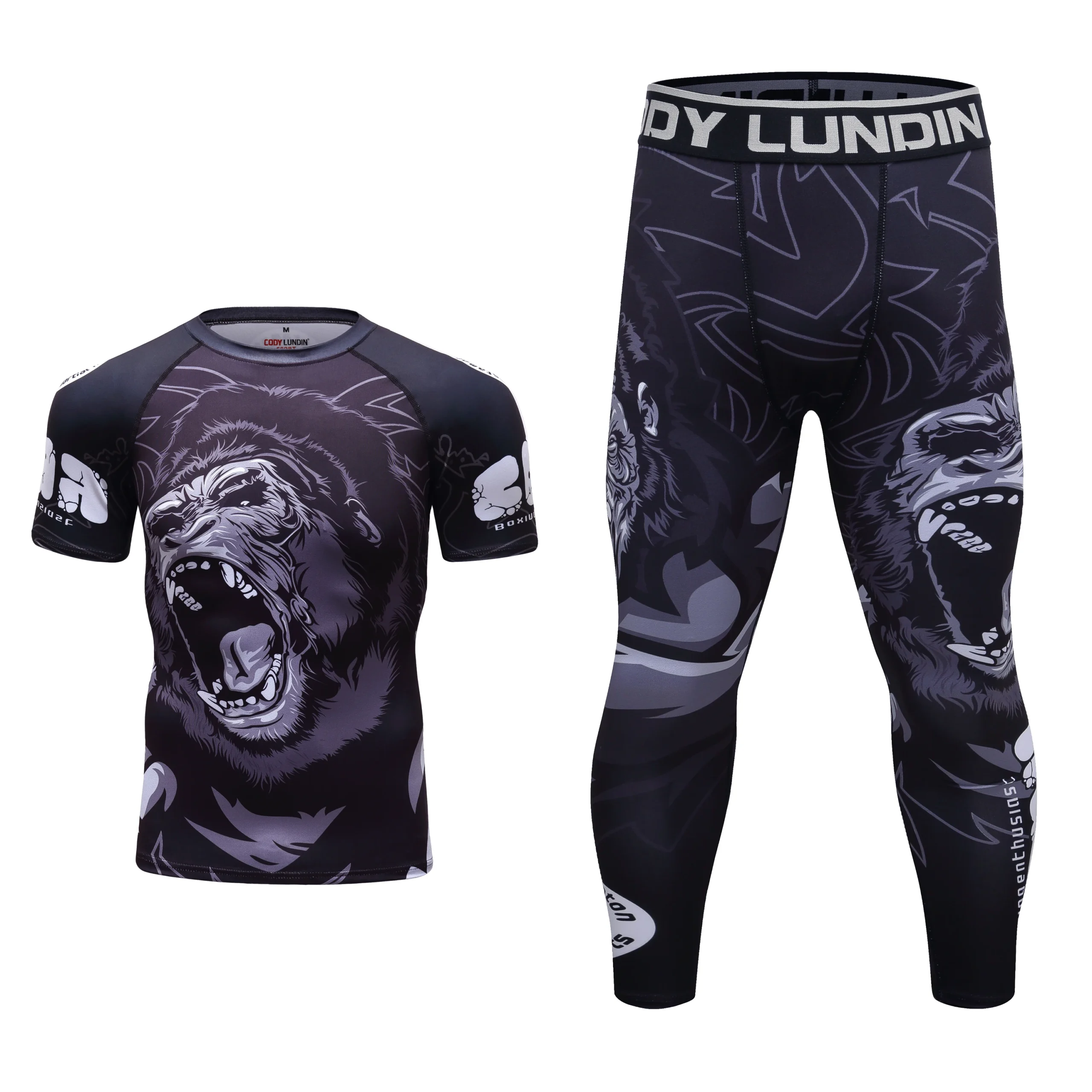 Strój do MMA i BJJ No-Gi – rashguard i spodenki komplet 2 in 1short set