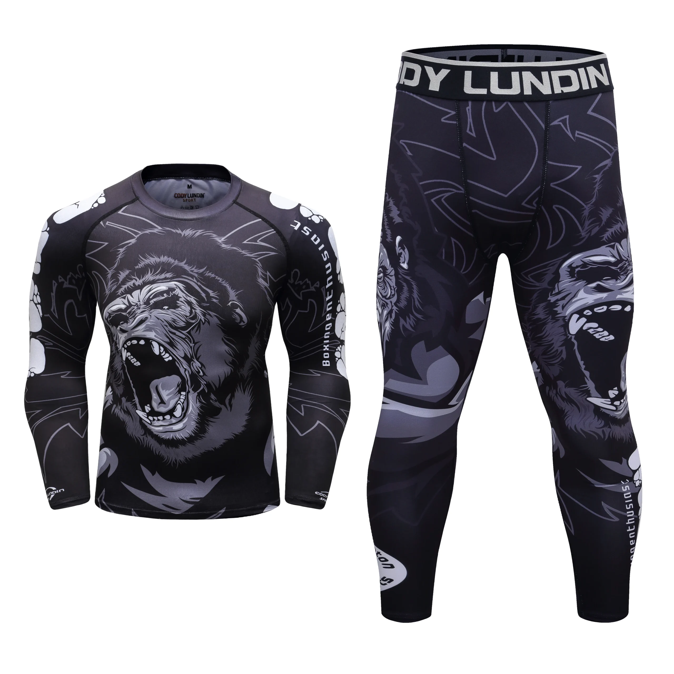 Strój do MMA i BJJ No-Gi – rashguard i spodenki komplet 2 in1 long set