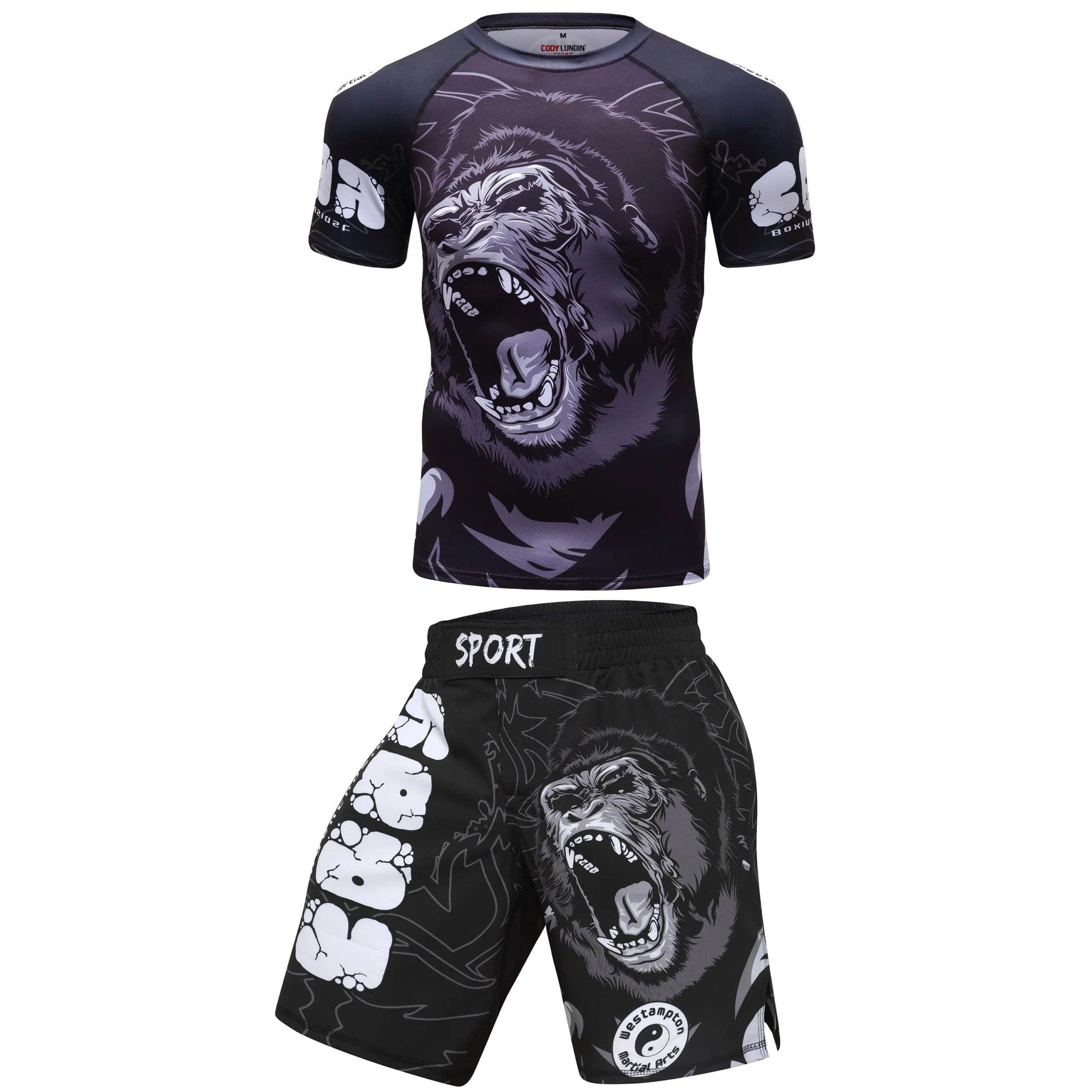 Strój do MMA i BJJ No-Gi – rashguard i spodenki komplet Short shirts shorts