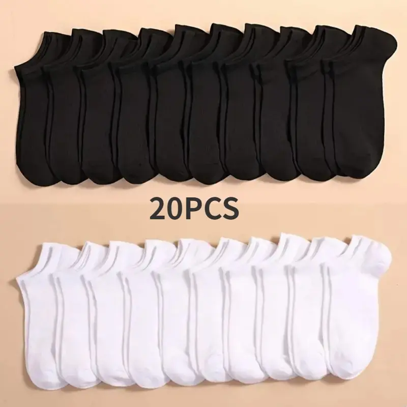 Stopki bawełniane 10 par - niskie skarpetki unisex Czarny