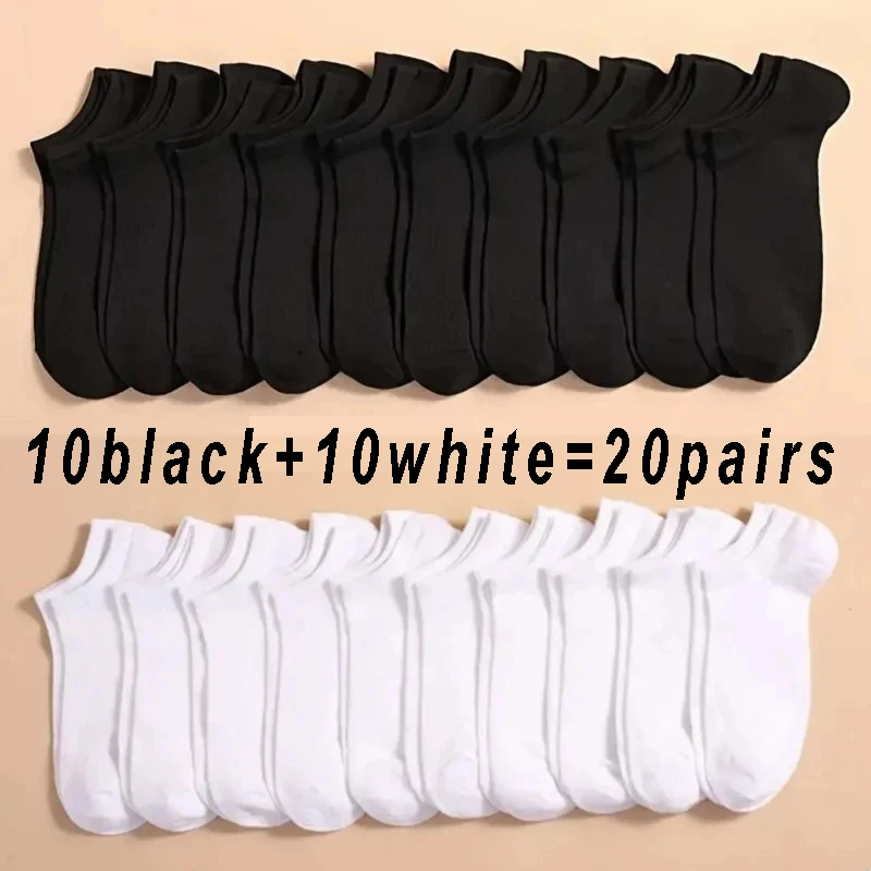 Stopki bawełniane męskie i damskie, oddychające na lato 10black 10white