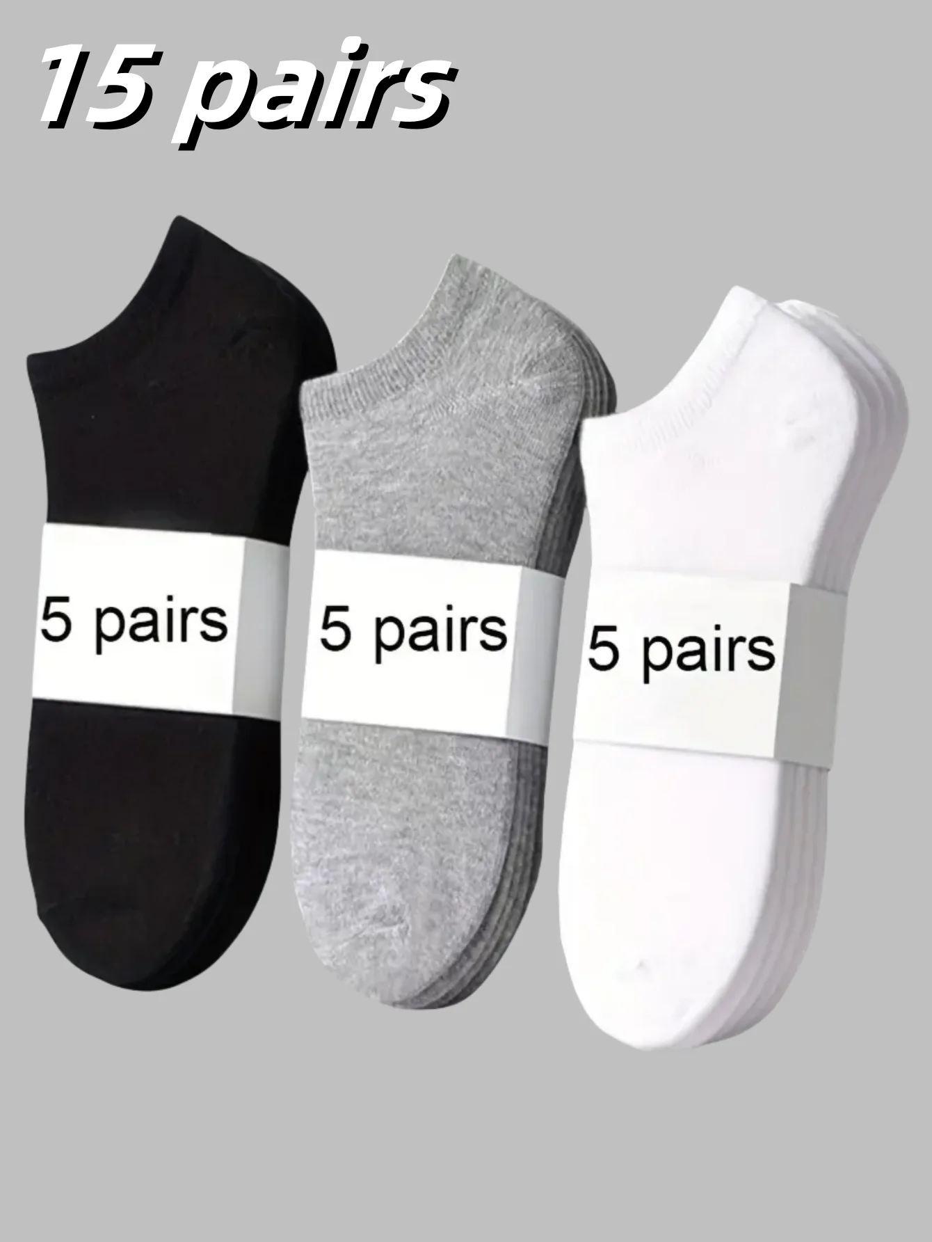 Stopki uniseks bawełniane, zestaw par do obuwia sportowego Mixed color 15 pairs