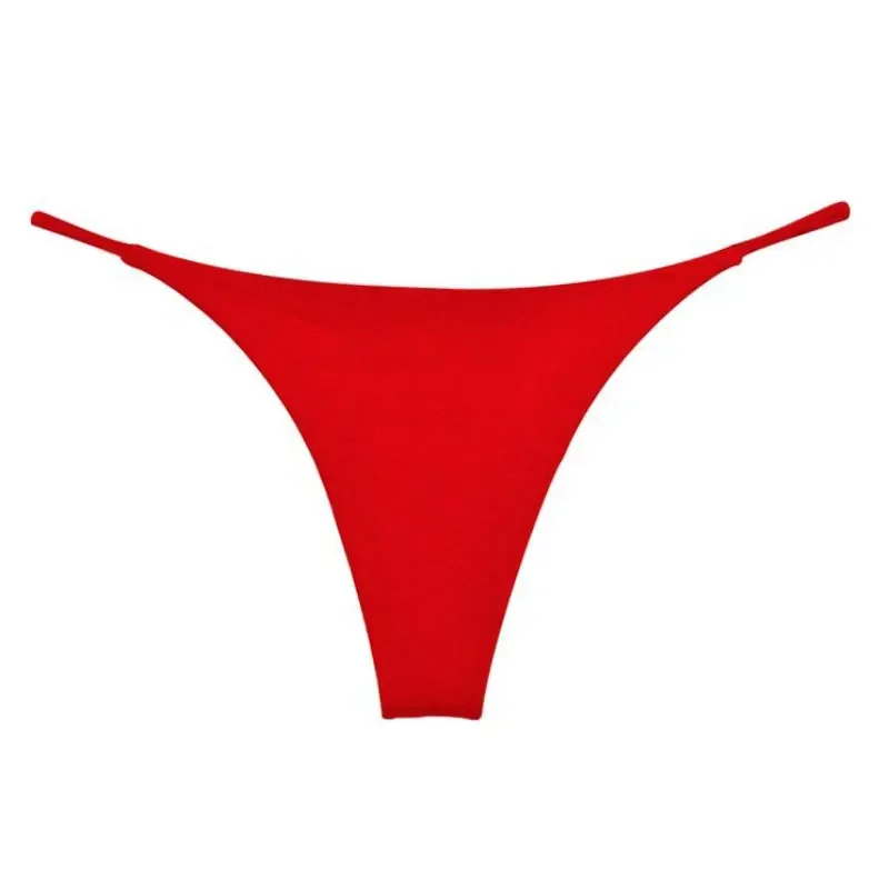 Stringi damskie niski stan T-back – lekka letnia bielizna Czerwony