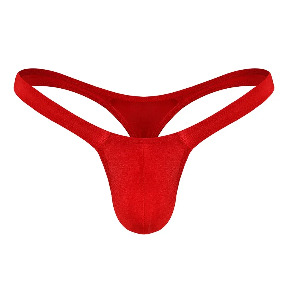 Stringi męskie T-back w jednolitym kolorze Czerwony