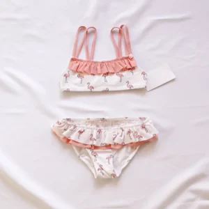 Strój kąpielowy dla dziewczynki dwuczęściowy – bikini dziecięce z flamingiem Flamingo