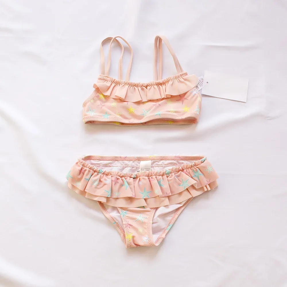 Strój kąpielowy dla dziewczynki dwuczęściowy – bikini dziecięce z flamingiem Starfish