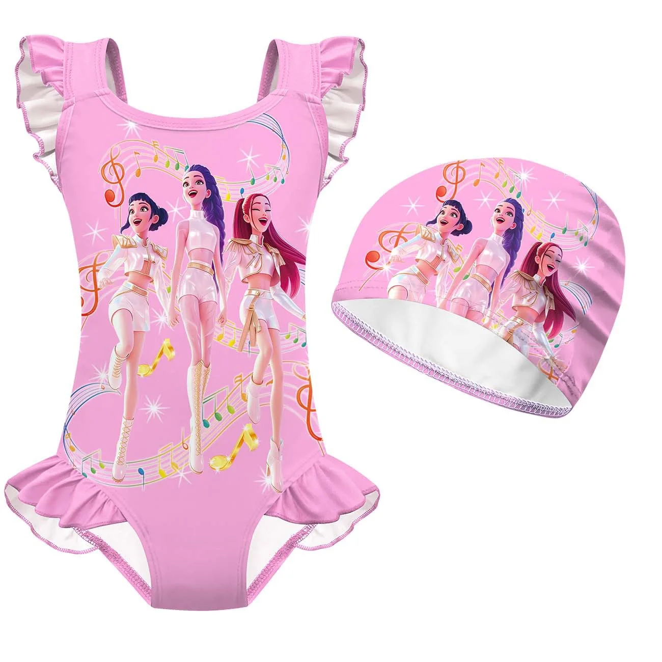 Jednoczęściowy strój kąpielowy dla dziewczynki Pink3