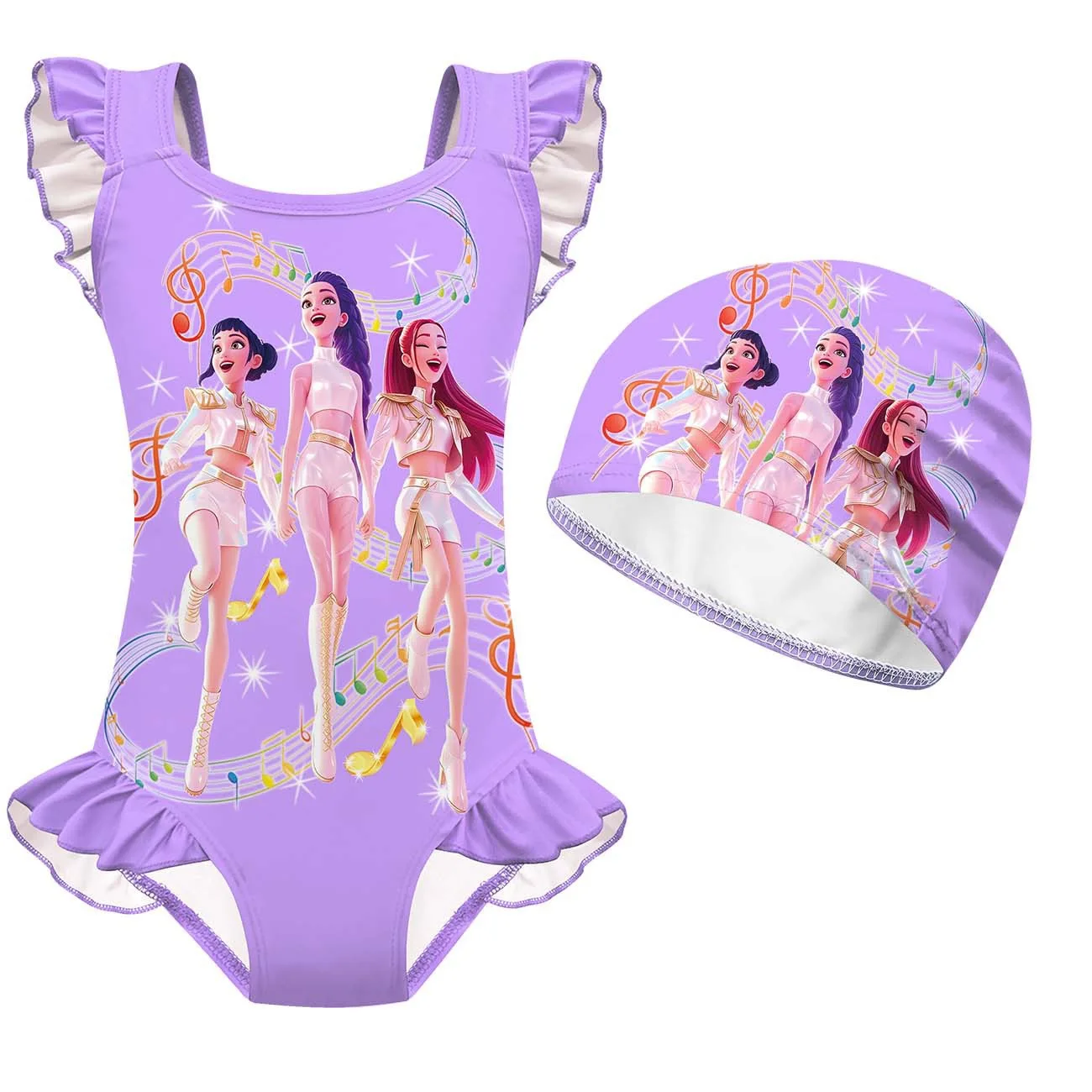 Jednoczęściowy strój kąpielowy dla dziewczynki Purple3