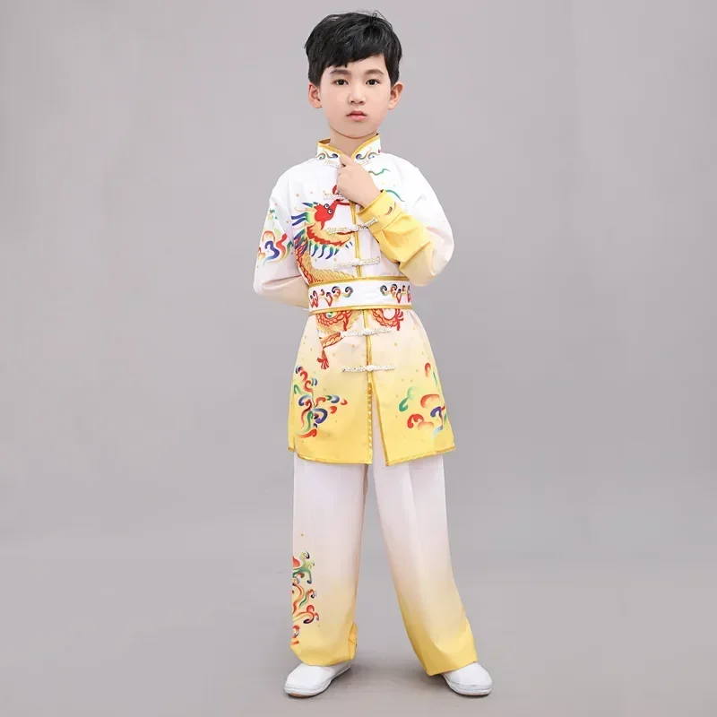 Strój kung-fu dla dzieci - komplet do tai-chi i sztuk walki Gradient yellowwhite