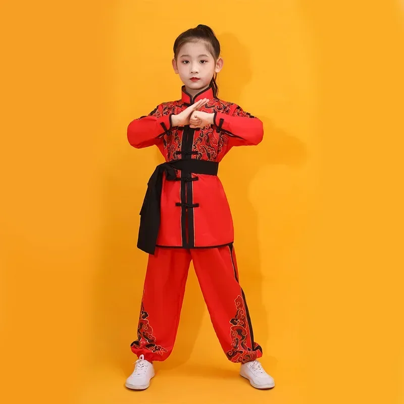 Strój kung-fu dla dzieci - komplet do tai-chi i sztuk walki Czerwony