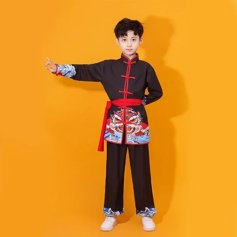 Strój Kung Fu dla dzieci, kimono Wushu i Tai Chi Czarny