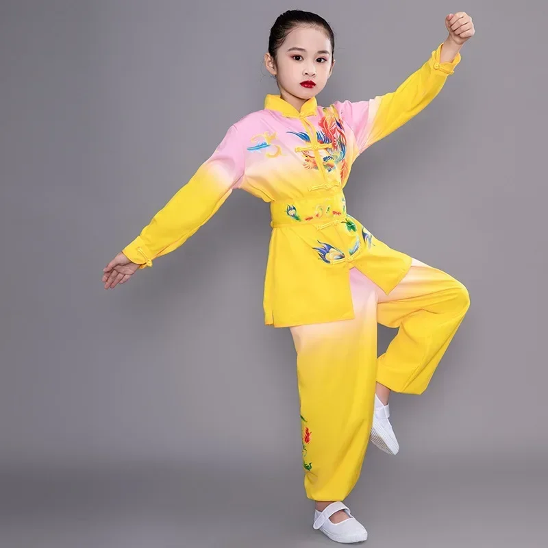 Strój Kung Fu dla dzieci, kimono Wushu i Tai Chi Gradien purpleyellow