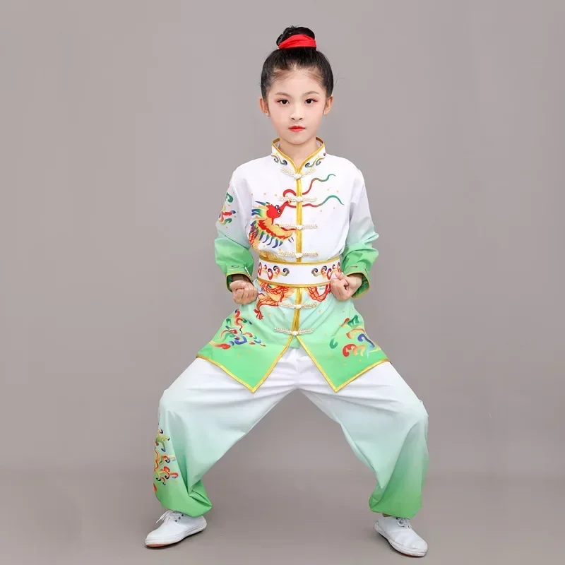 Strój Kung Fu dla dzieci, kimono Wushu i Tai Chi Zielony